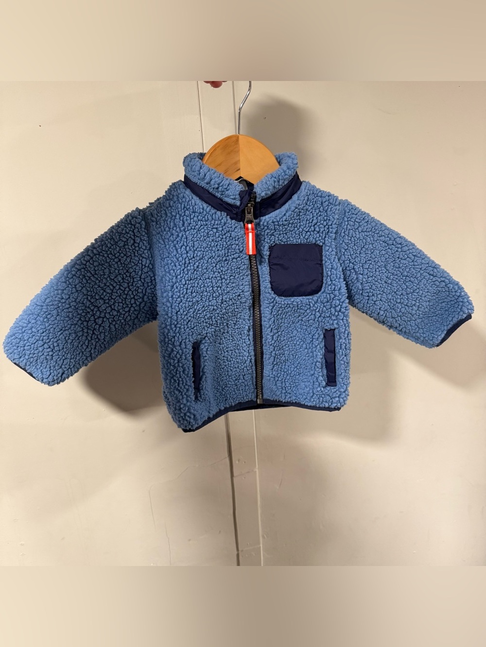 Wonder Nation Baby Boy Blue Sherpa Winter Fall Zip Jacket 6-9 months